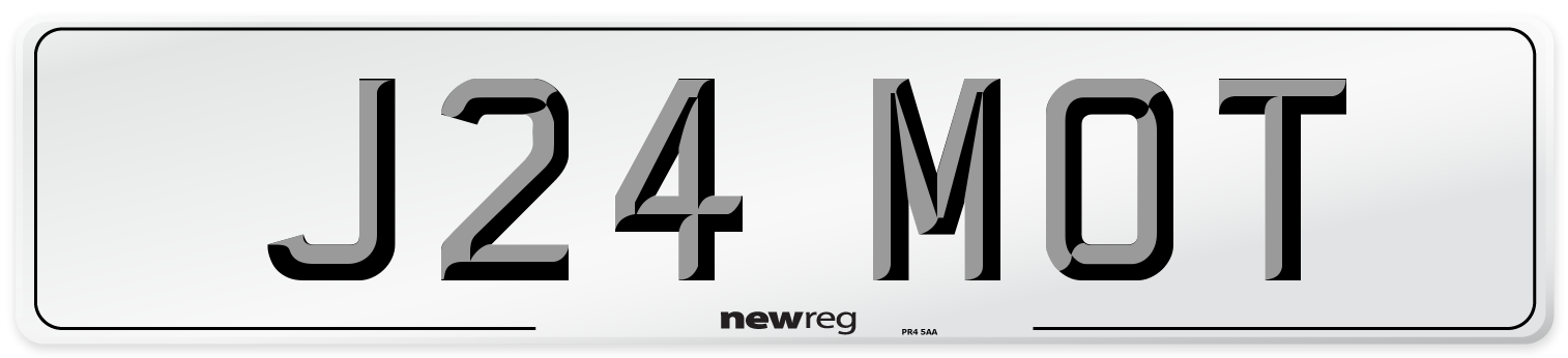 J24 MOT Number Plate from New Reg